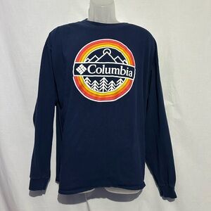 Columbia Dark Blue Graphic Long Sleeve Shirt – XXL